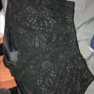 black lace shorts